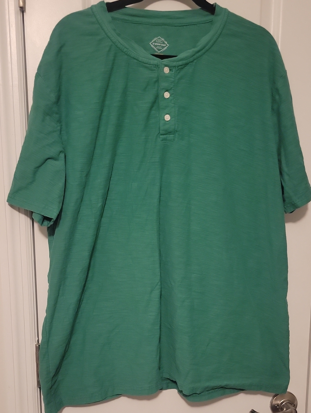 Men's St. John's Bay Green Short-Sleeve Henley Shirt